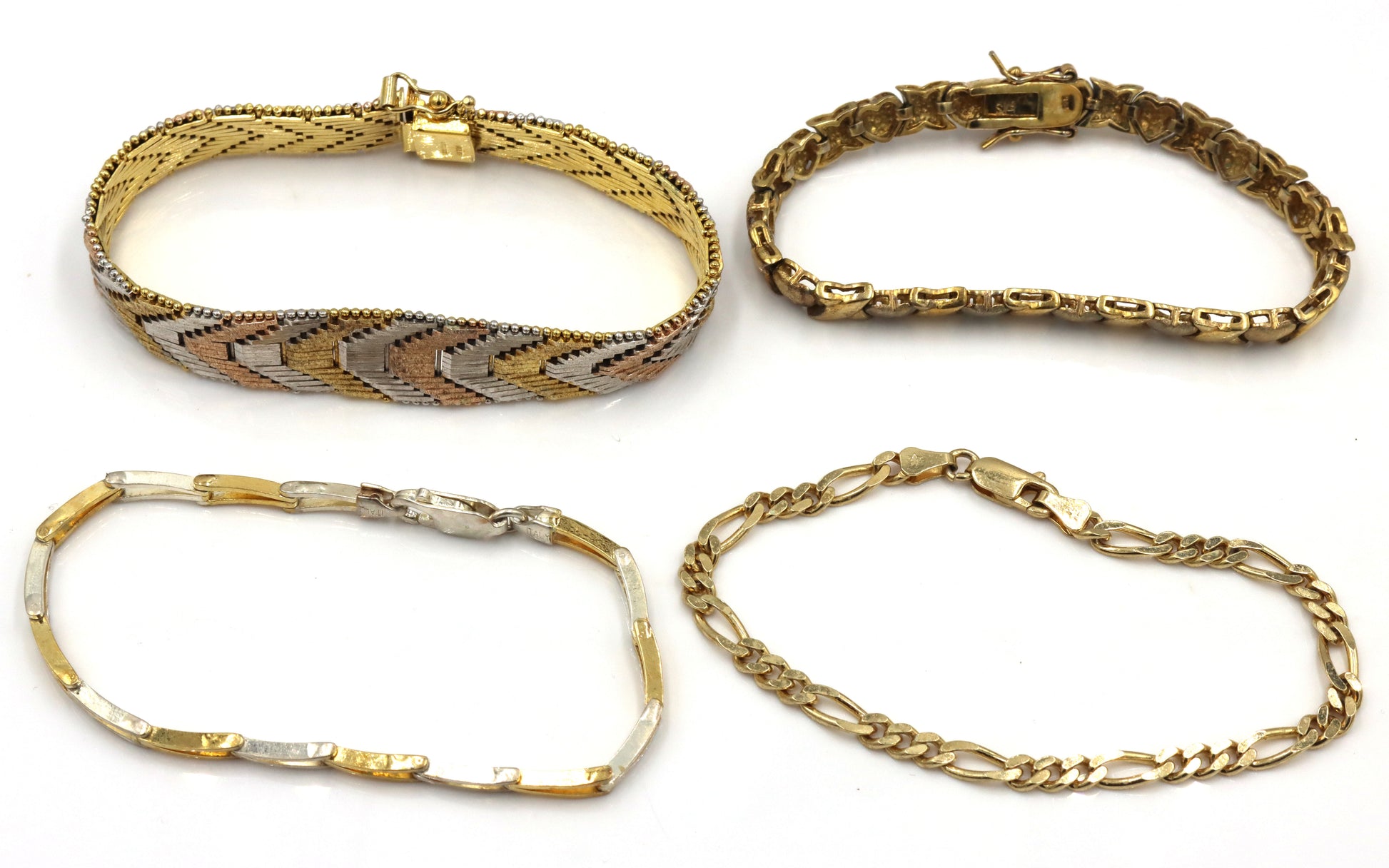 Group lot of 4 vintage 925 sterling silver bracelets