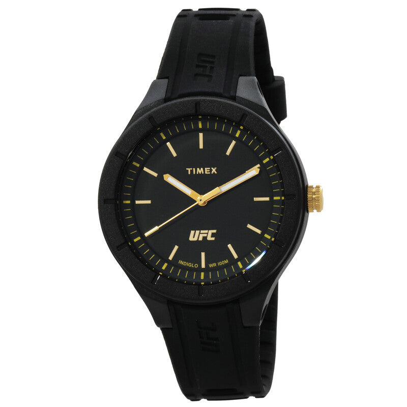 Timex UFC Strength Mens Black Dial Black Silicone Strap Quartz Sport Watch