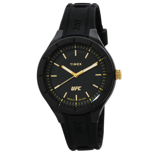 Timex UFC Strength Mens Black Dial Black Silicone Strap Quartz Sport Watch