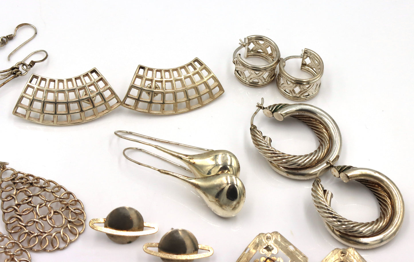 Group lot of Vintage 925 sterling silver earrings