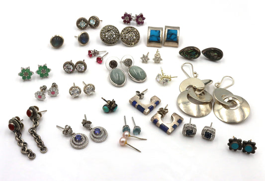Group lot of Vintage 925 sterling silver earrings