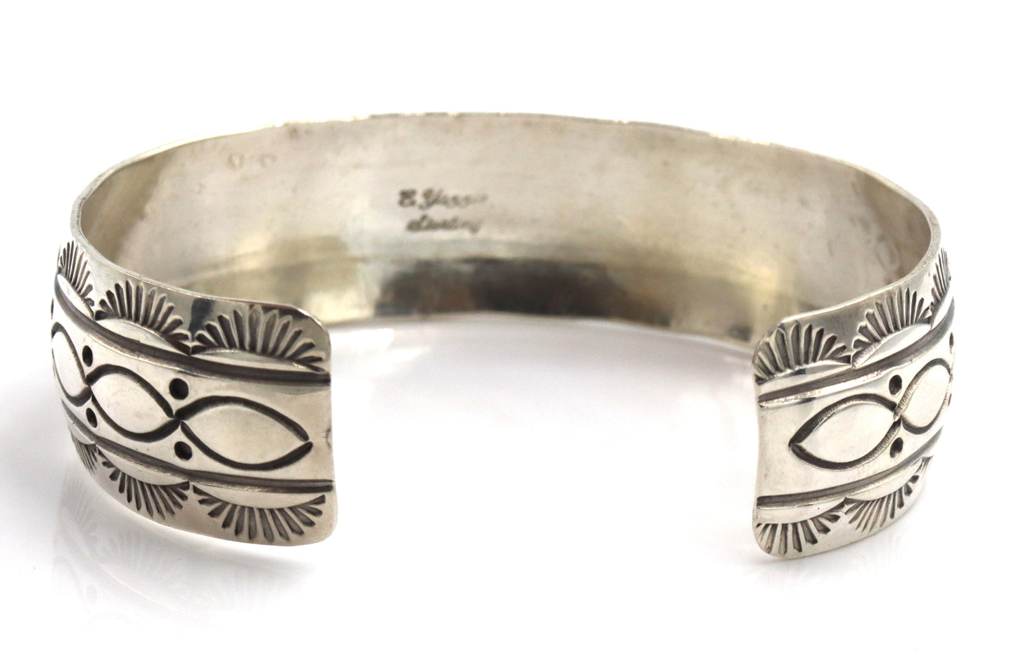 Vintage 925 sterling silver signed turquoise cuff bangle
