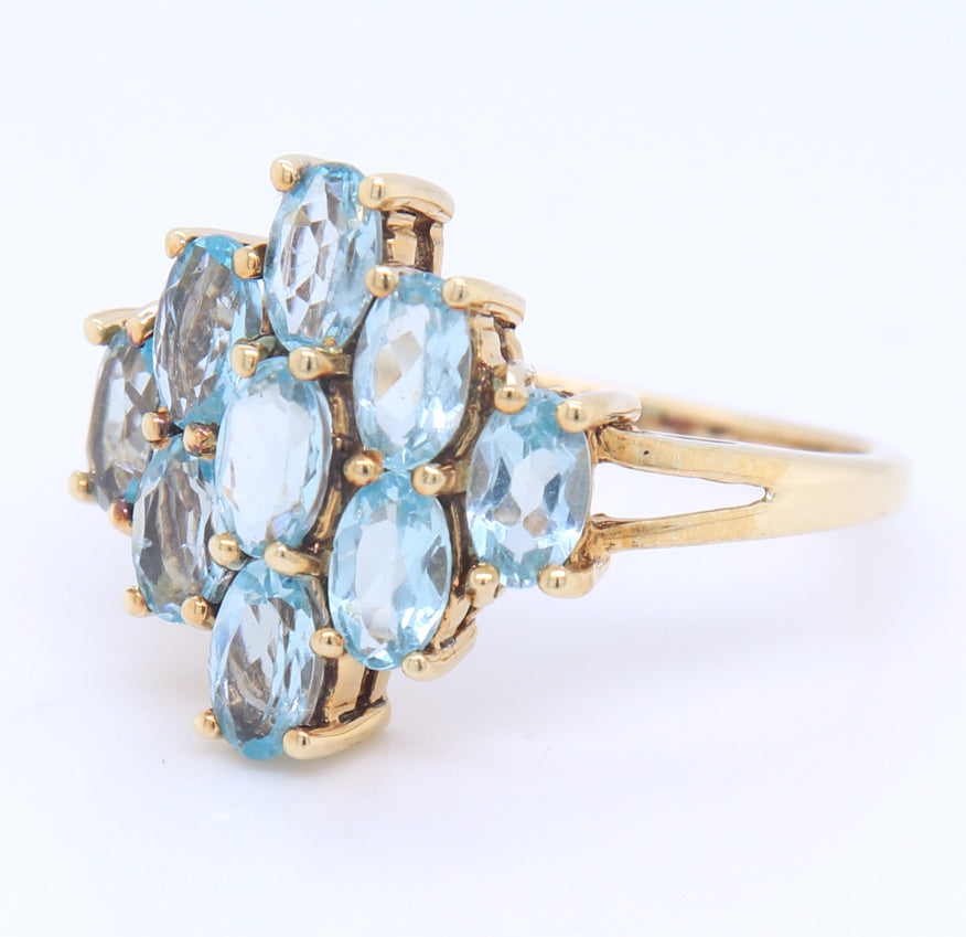 10KT Yellow Gold Blue Topaz Ring