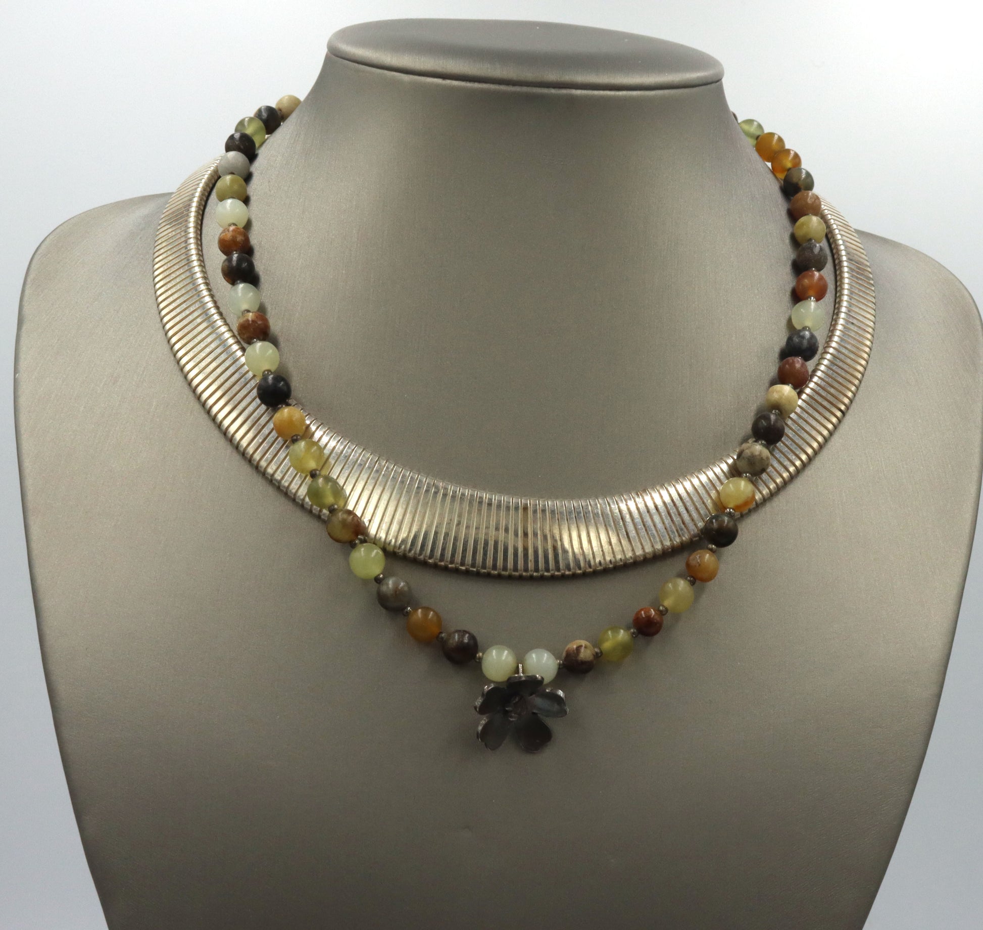 Group lot of 2 vintage 925 sterling silver necklaces