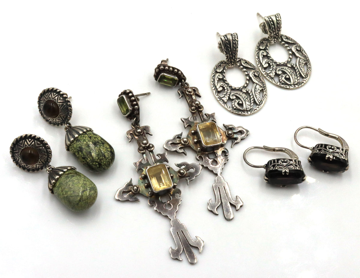 4 Pairs of 925 sterling silver earrings