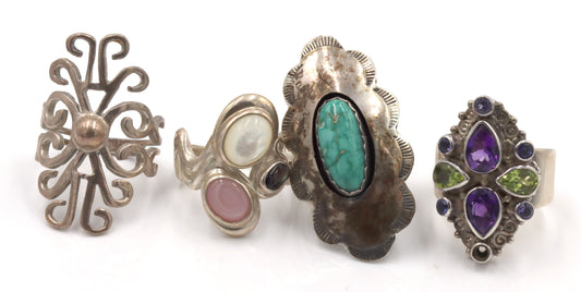 925 Sterling Silver Rings Lot