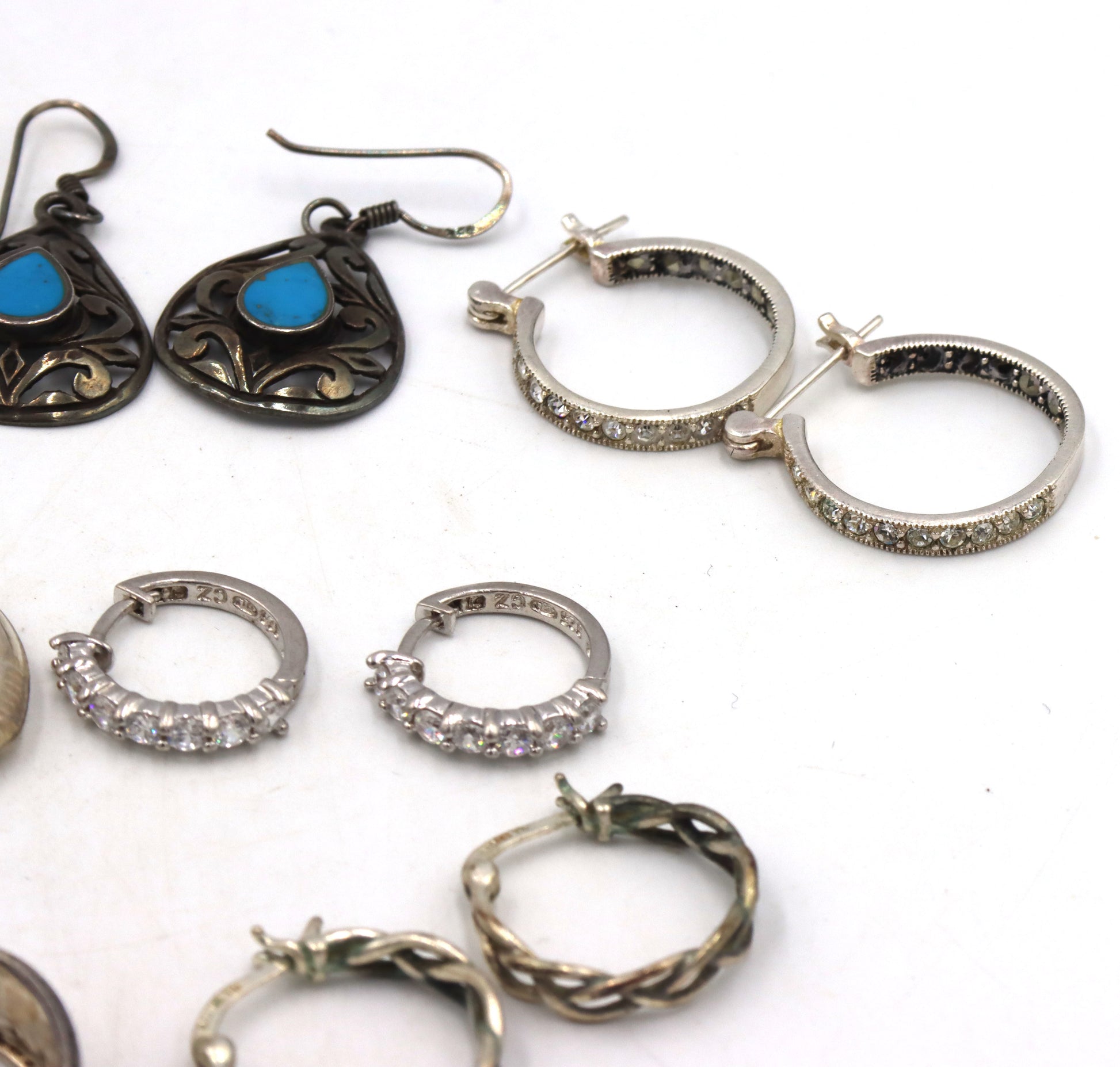 Group lot of Vintage 925 sterling silver earrings