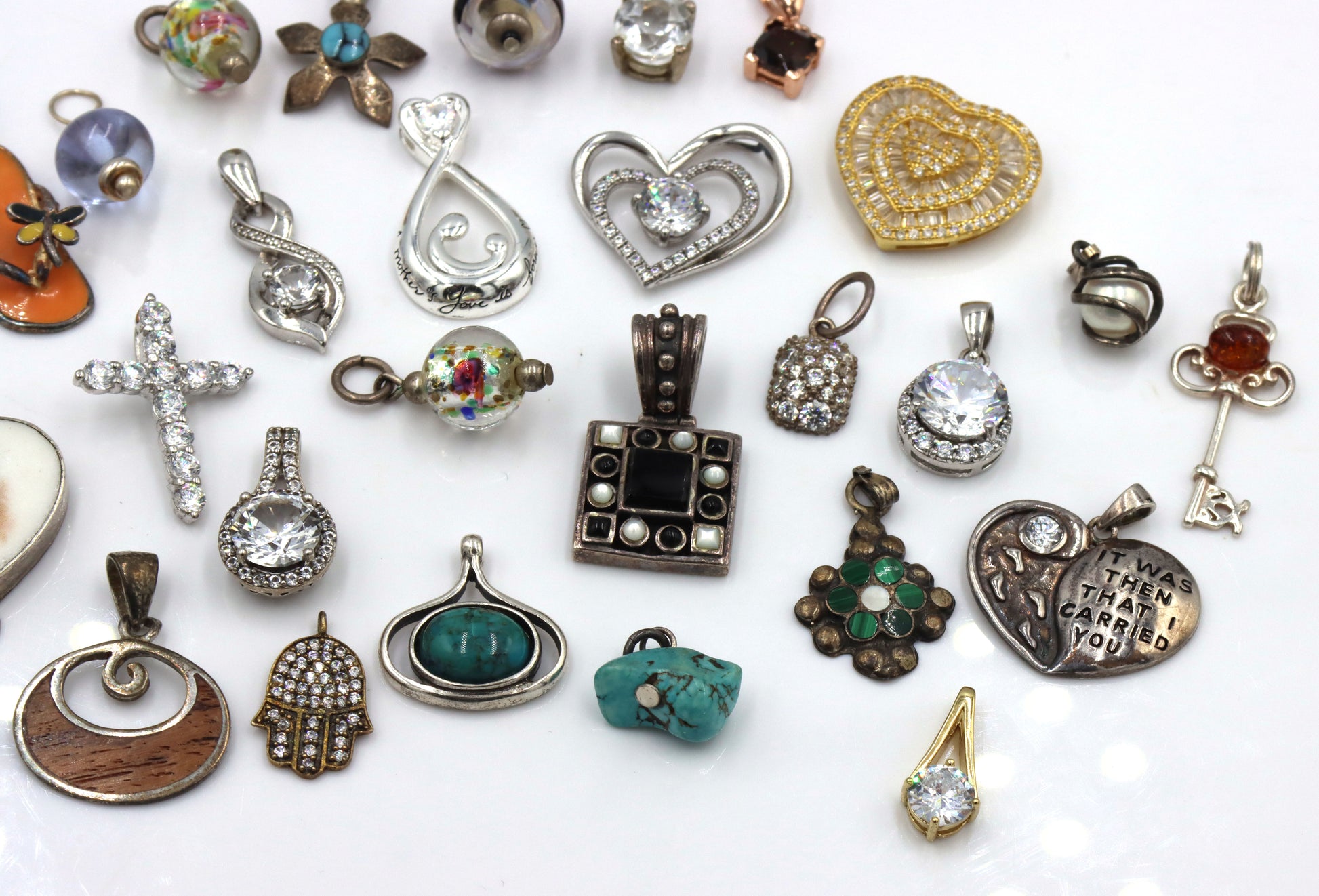 Group lot of charms pendants in 925 sterling silver