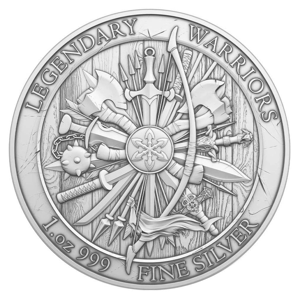 Eric Bloodaxe Design 1 Troy oz .999 Fine Silver Round Bar Viking Norse Warrior Collectible
