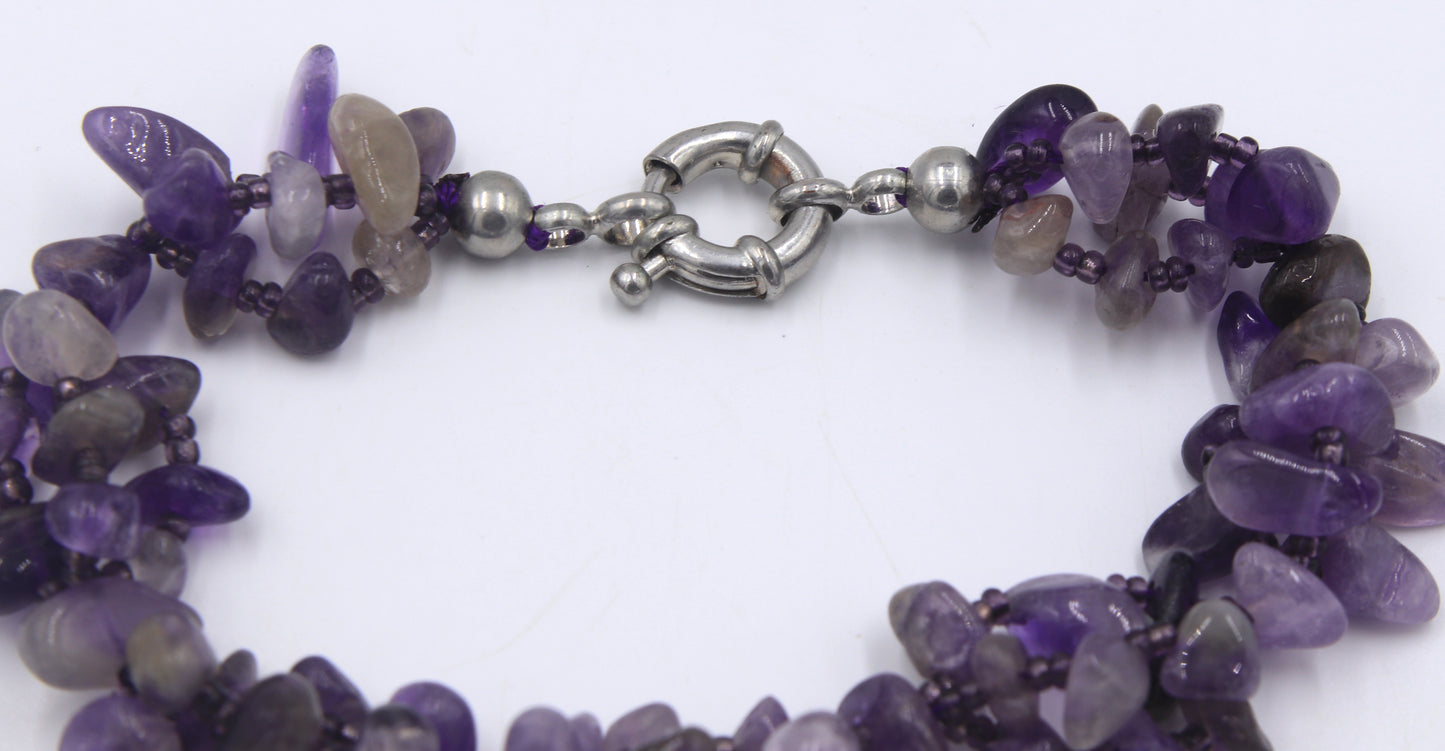 Amethyst necklace with matching bracelet