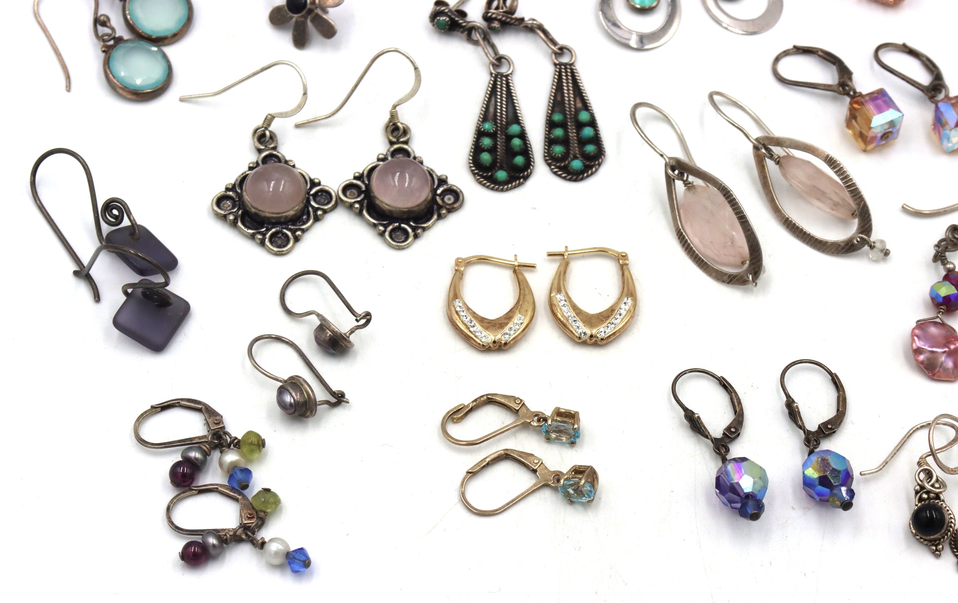 Group lot of vintage 925 sterling silver earrings