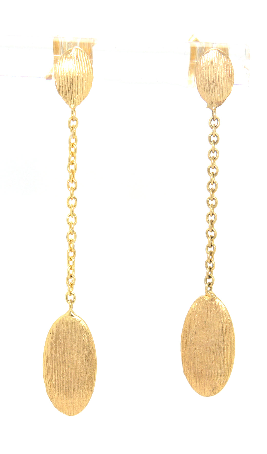 14kt Yellow gold Textured gold dangle earrings