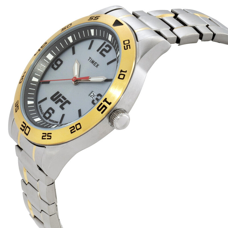 Timex UFC Street Mens Quartz Silver Dial Two Tone Stainless Steel Watch