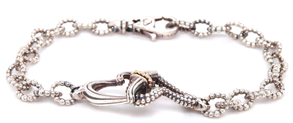 Lagos Manah interlocking double heart bracelet