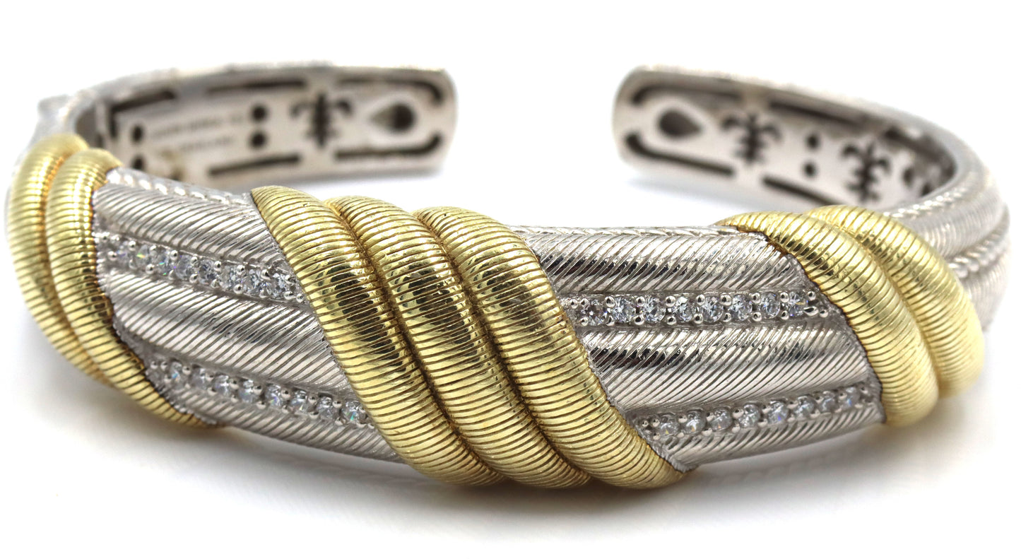 Judith Ripka cuff bangle in 925 sterling silver