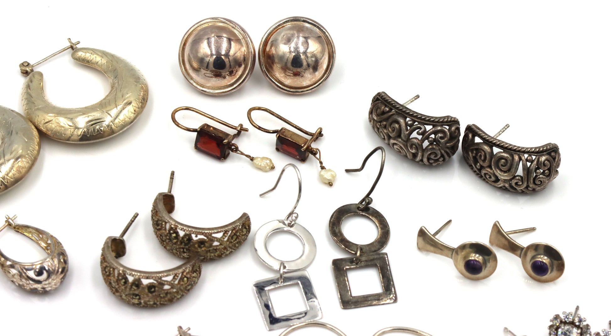 Group lot of Vintage 925 sterling silver earrings