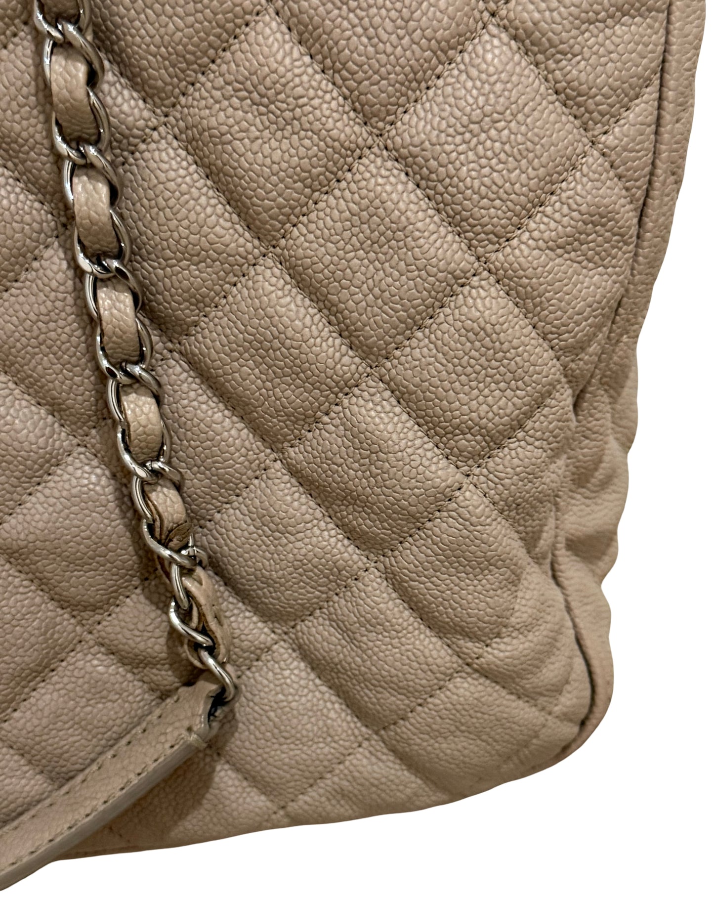 Pre owned authentic beige Chanel tote bag