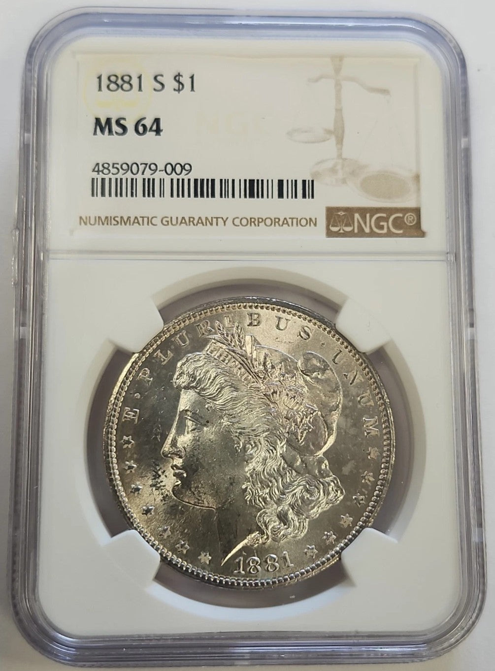 1881-S Morgan Silver Dollar NGC MS64 Brilliant Uncirculated