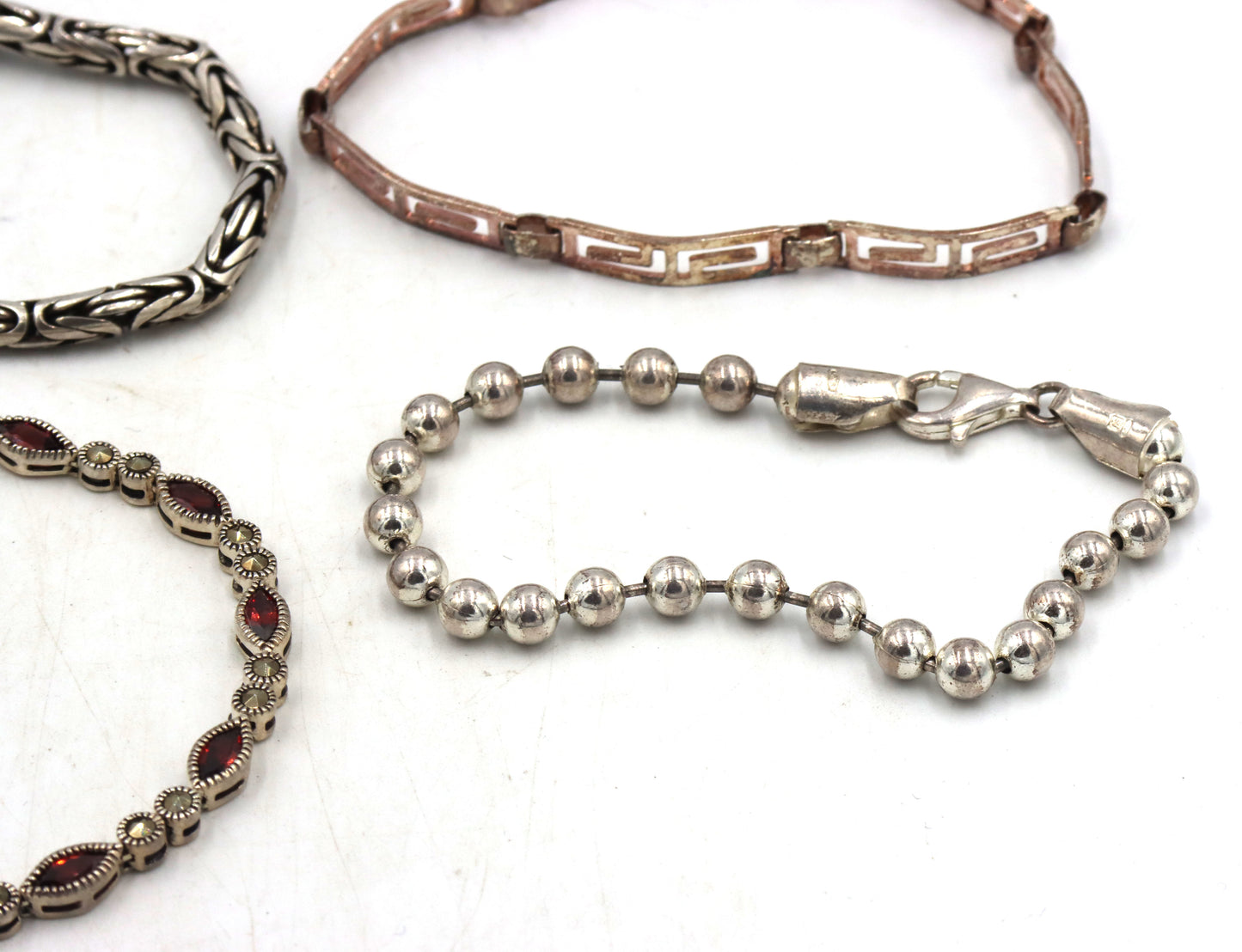 Group lot of 4 vintage 925 sterling silver bracelets