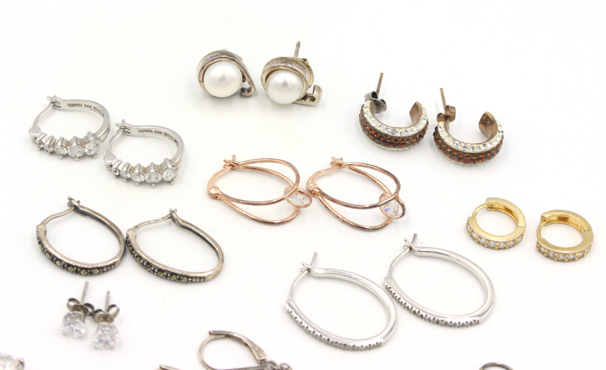 Group lot of Vintage 925 sterling silver earrings
