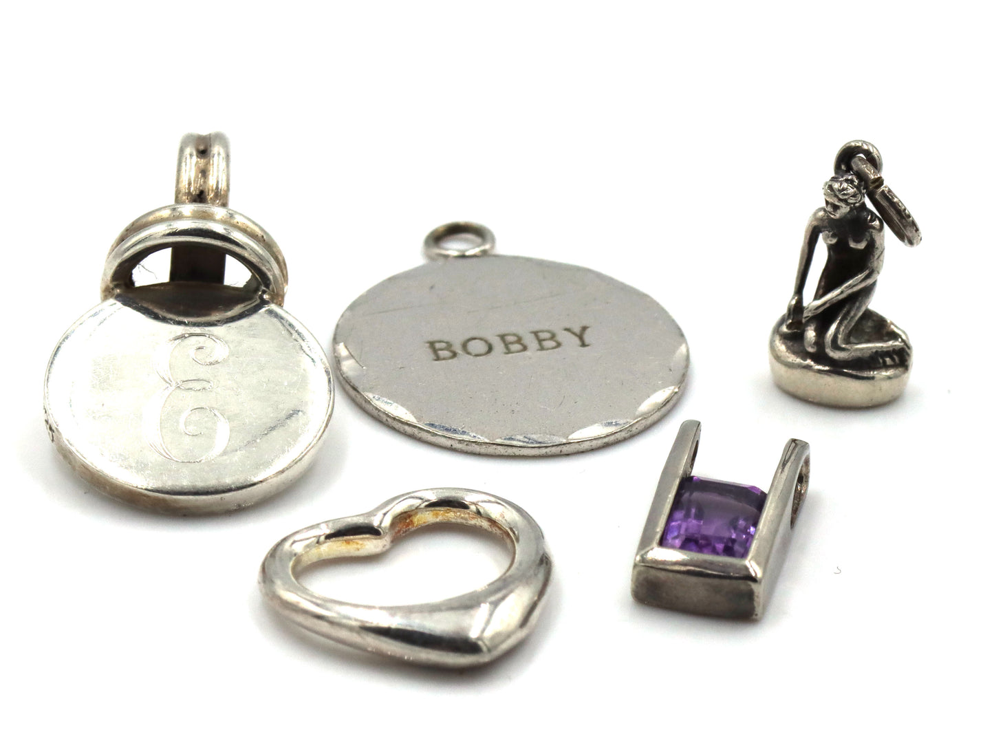 Group lot of 5 Vintage 925 sterling silver charms