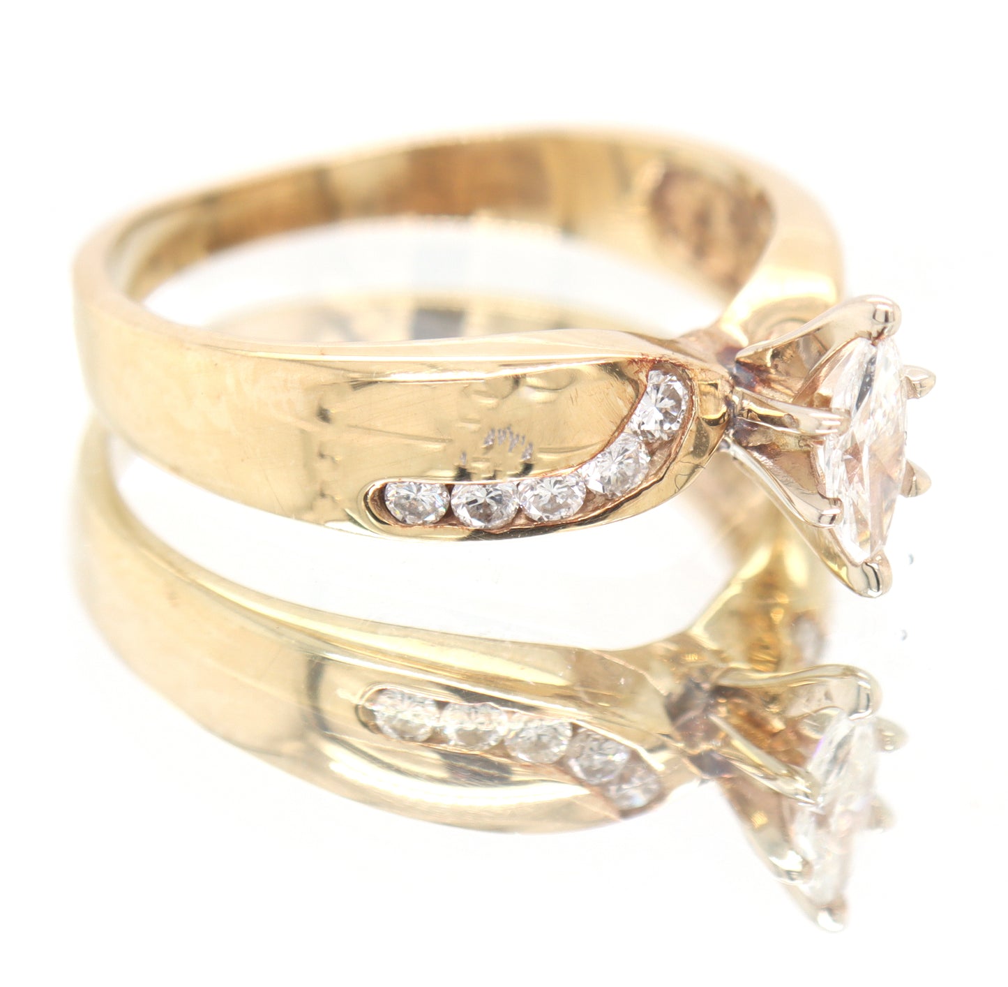 14kt Yellow Gold approximate 0.25ct Marquise Diamond Engagement Ring