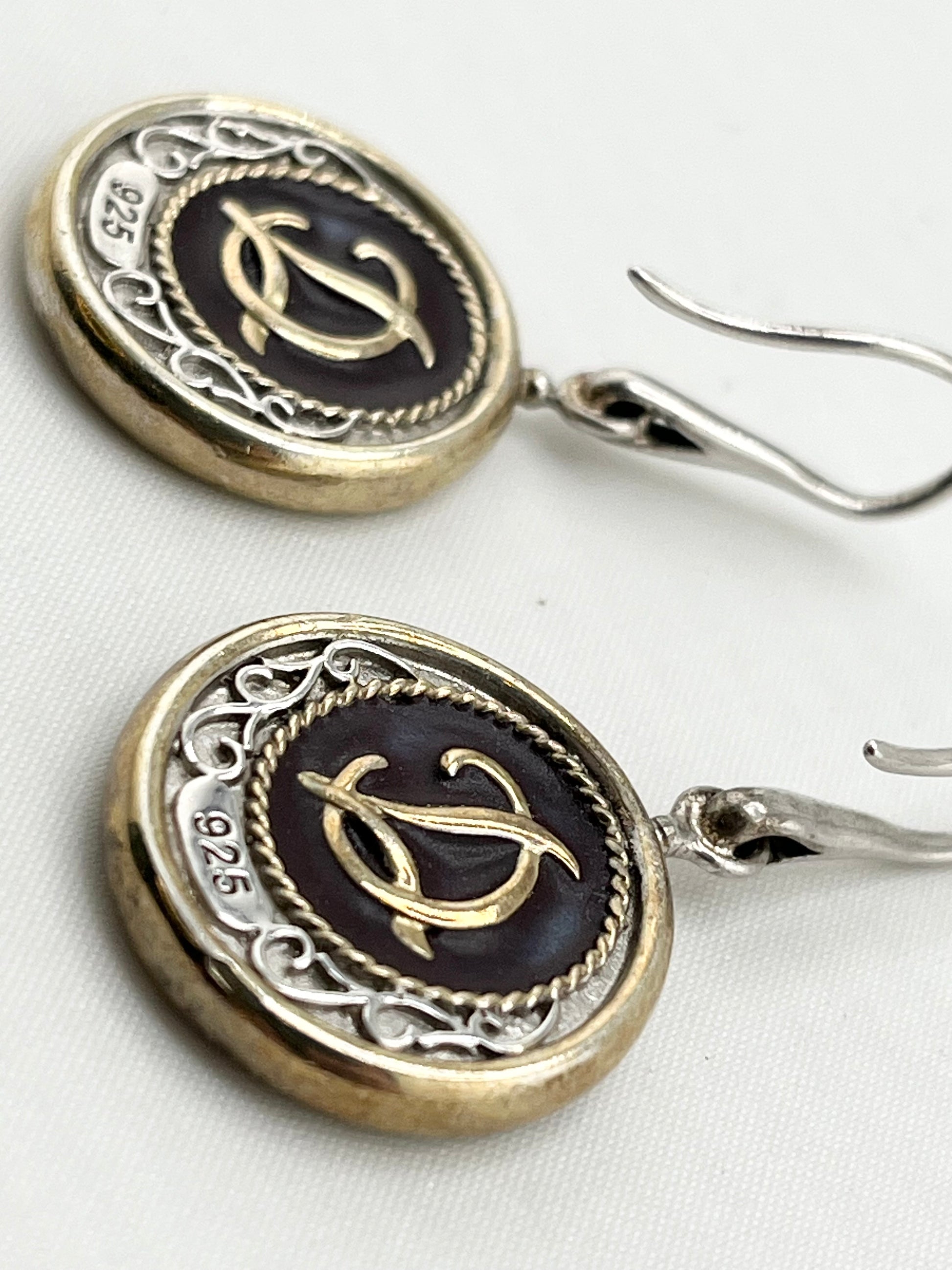 925 Sterling Silver Ancient Coin Drop Earrings