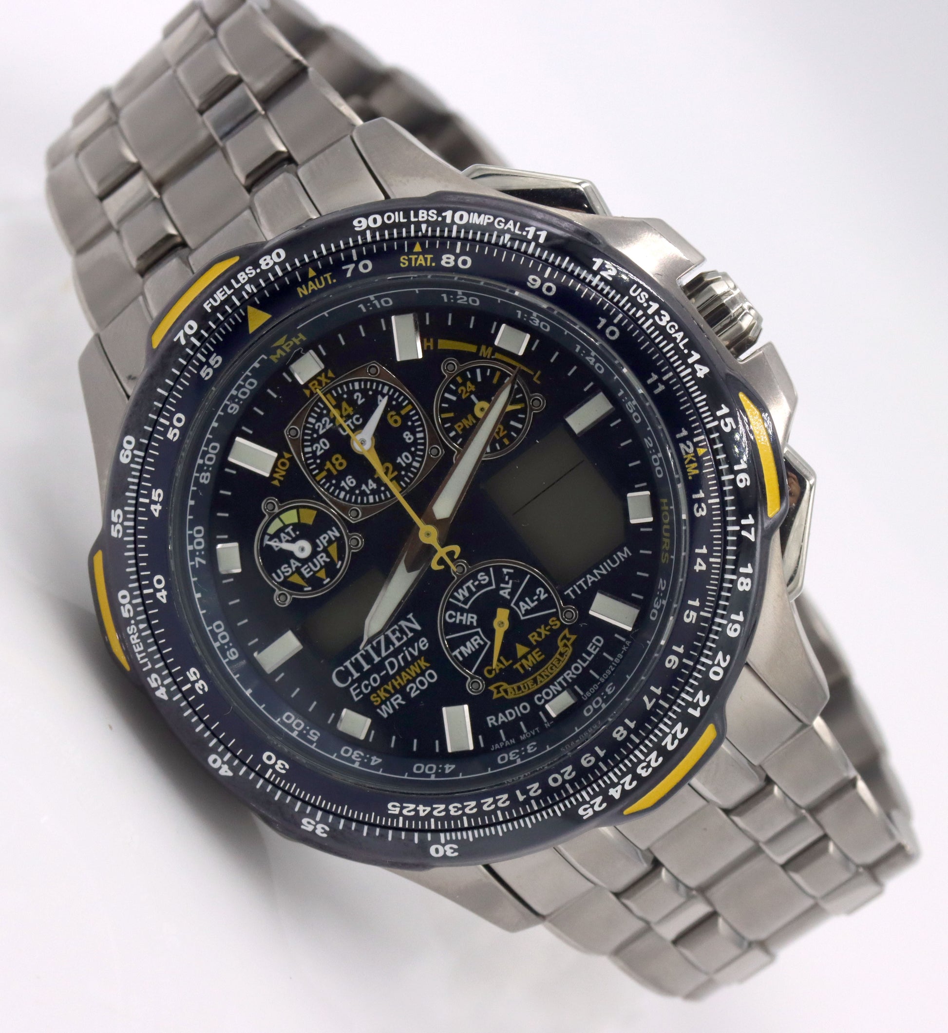 Citizen Eco Drive titanium blue angel sky Hawk watch