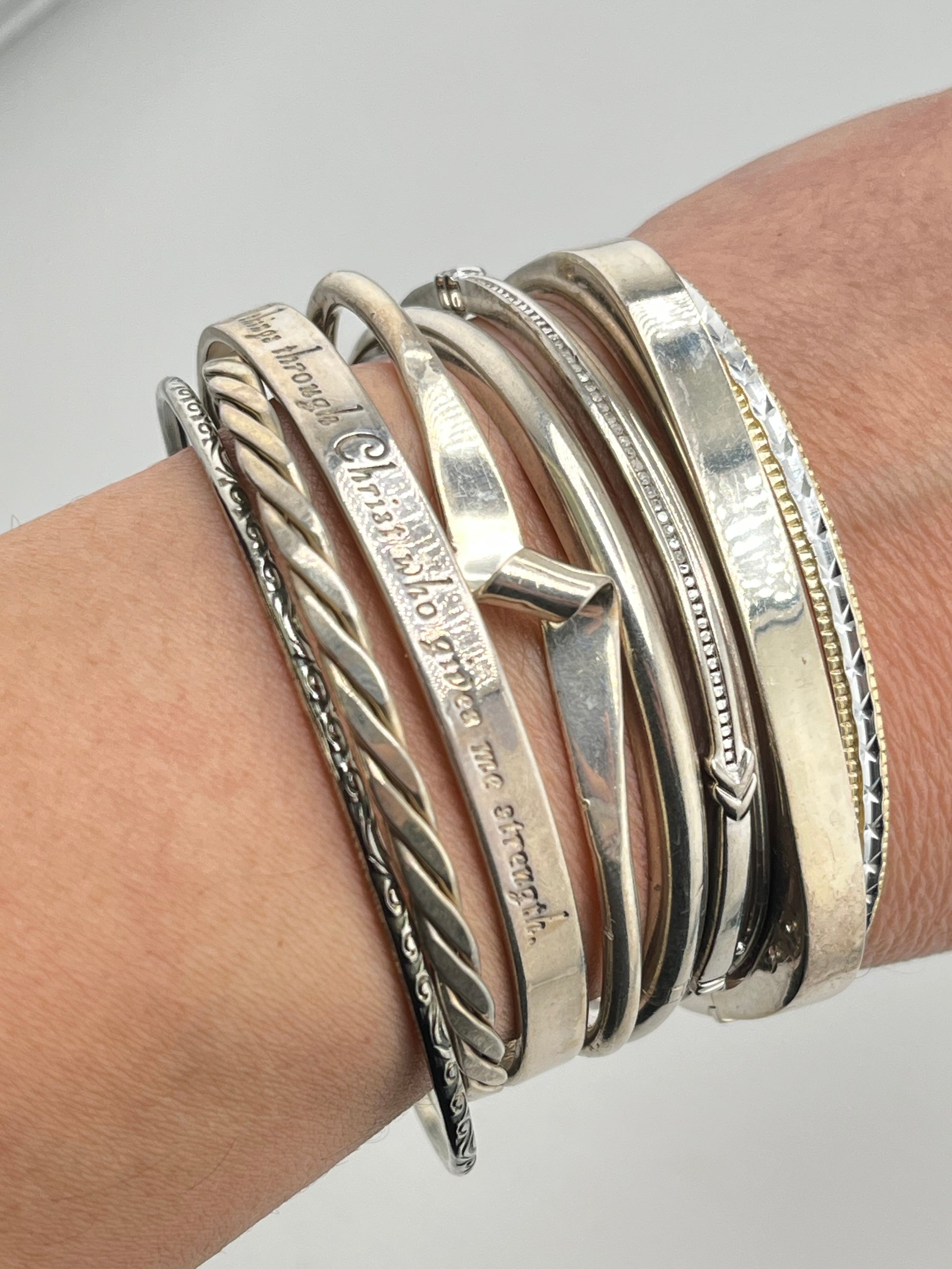 Group lot of Vintage 925 sterling silver bangles