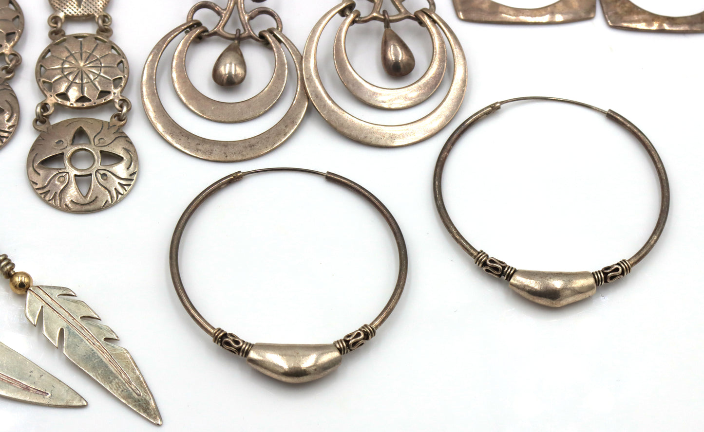 Vintage Mexican 925 Sterling Silver Earrings Lot