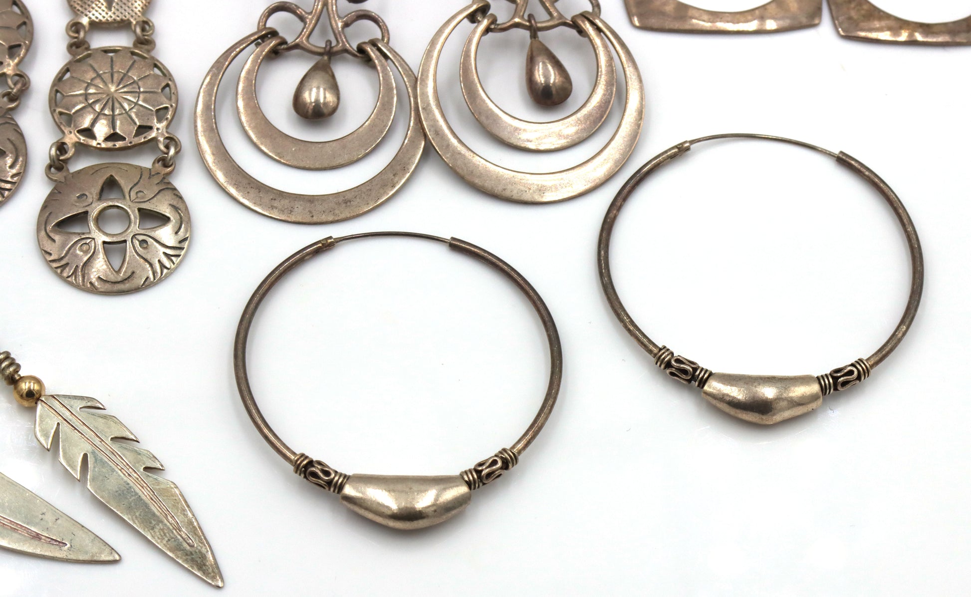 Vintage Mexican 925 Sterling Silver Earrings Lot