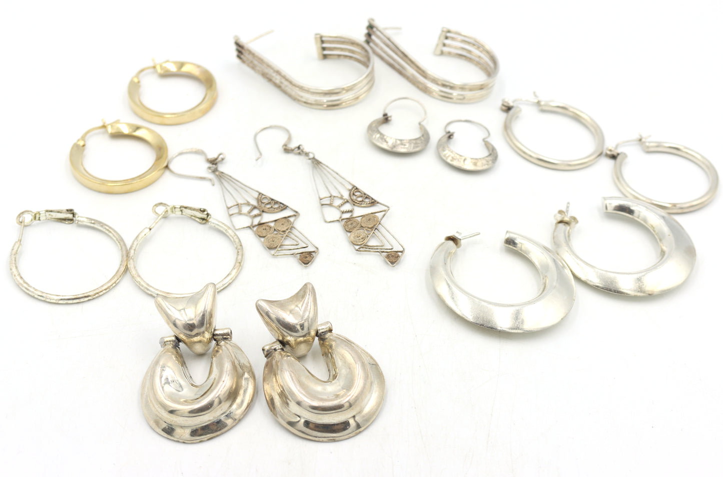 Group lot of Vintage 925 sterling silver earrings