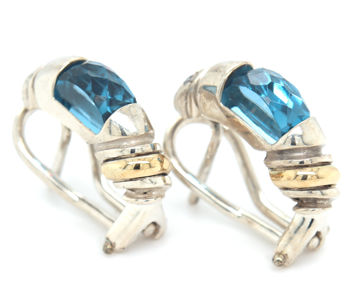 925 Sterling silver blue topaz earrings