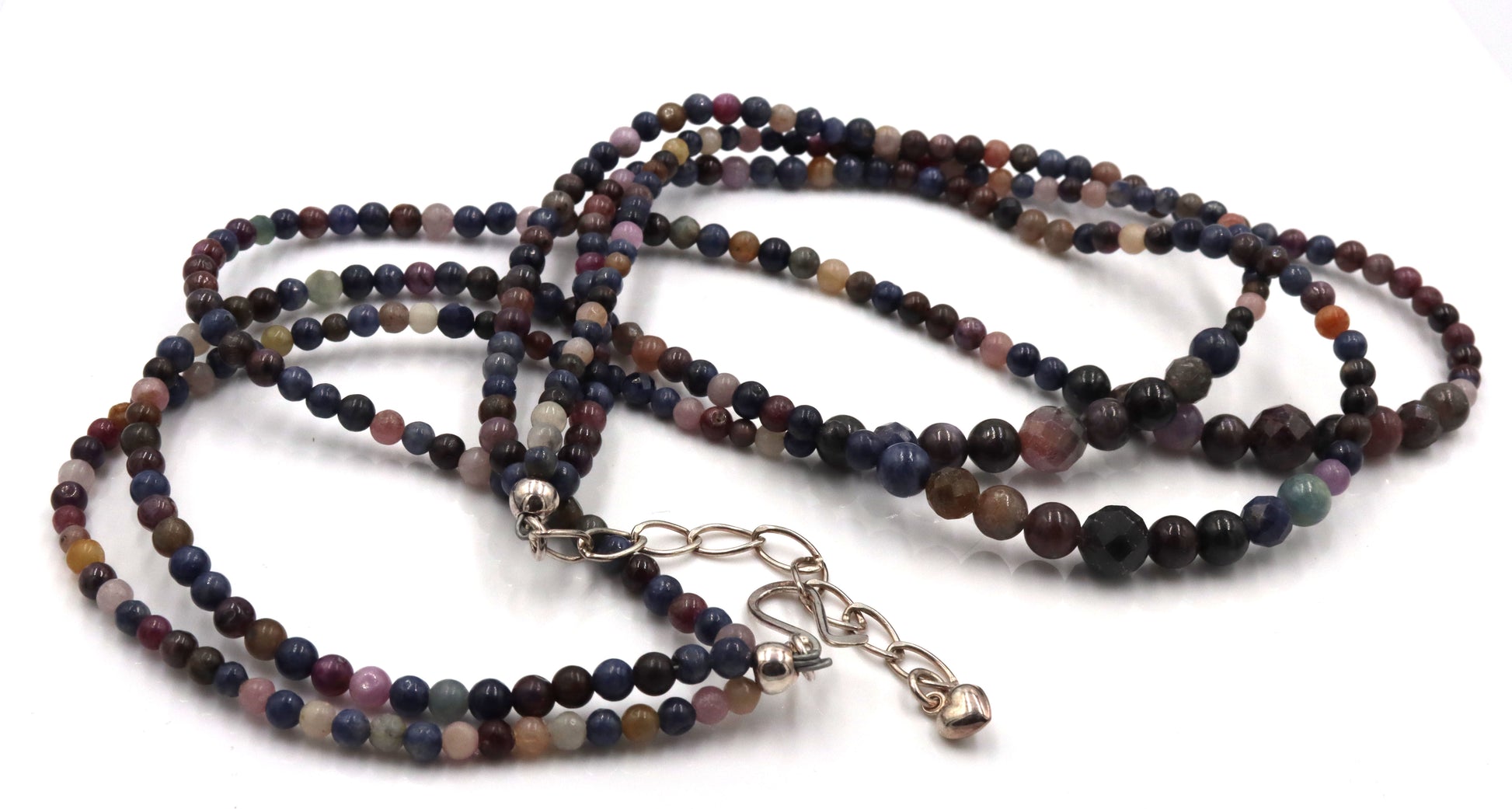 Multi color gemstone 3 strand necklace