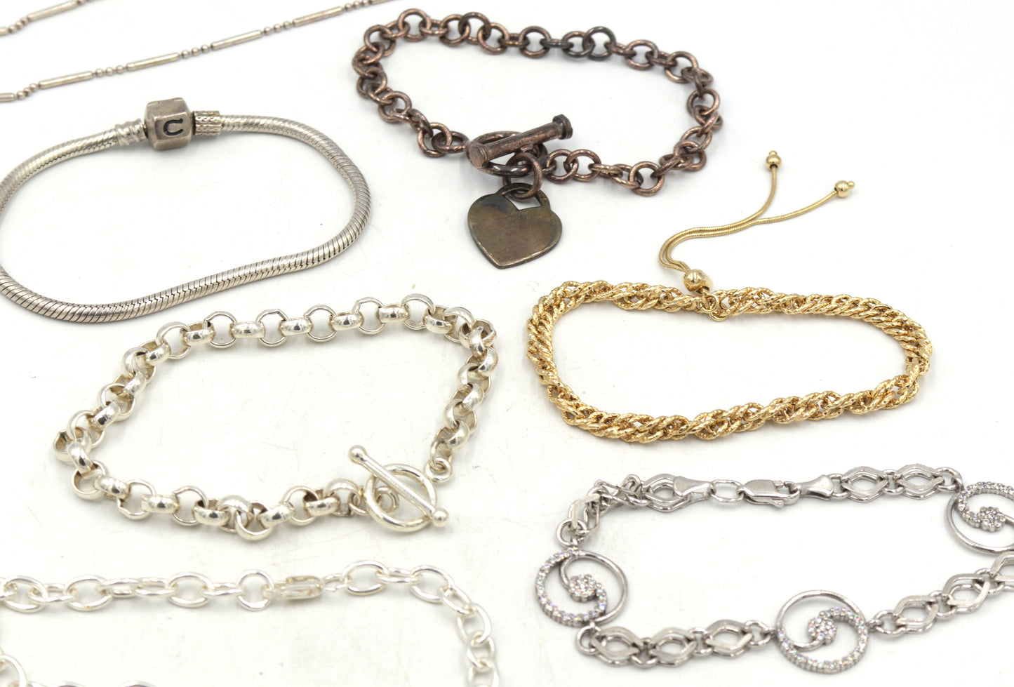 Vintage 925 sterling silver group lot of 7 bracelets