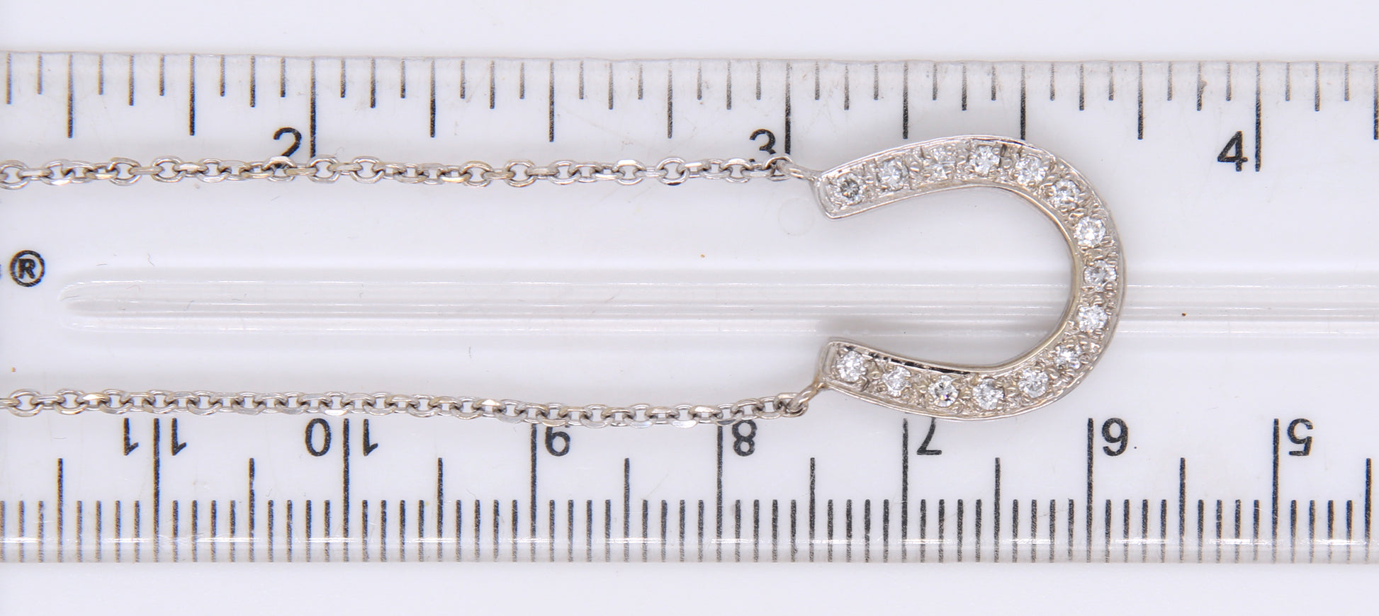 Amazing White Gold Diamond Horseshoe Necklace