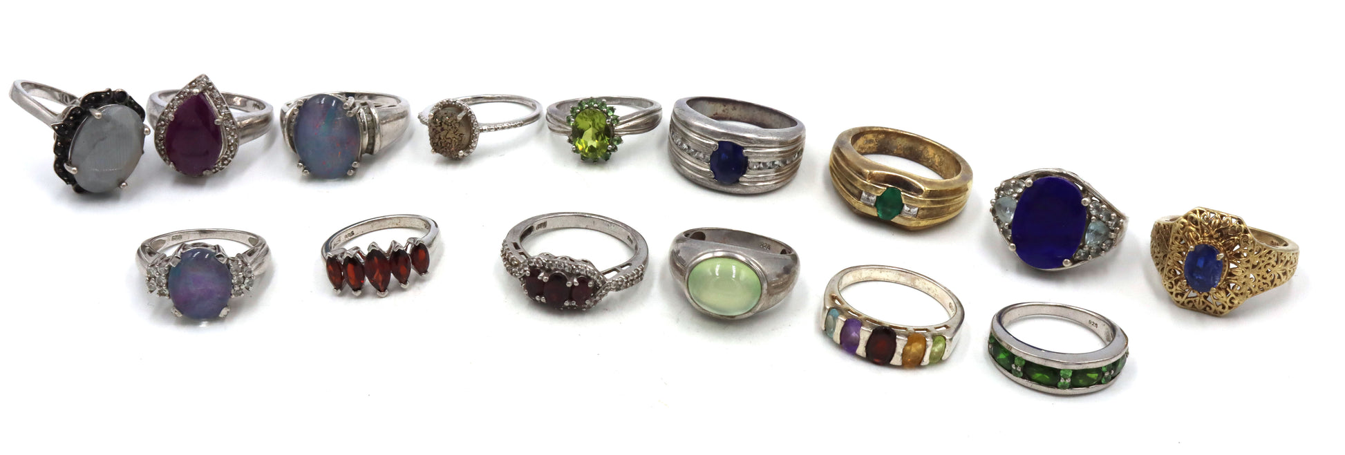 Big group lot of Vintage 925 sterling silver rings