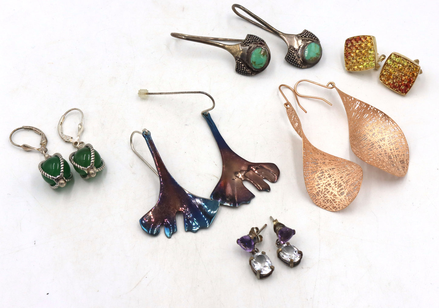 6 Pairs of 925 sterling silver earrings