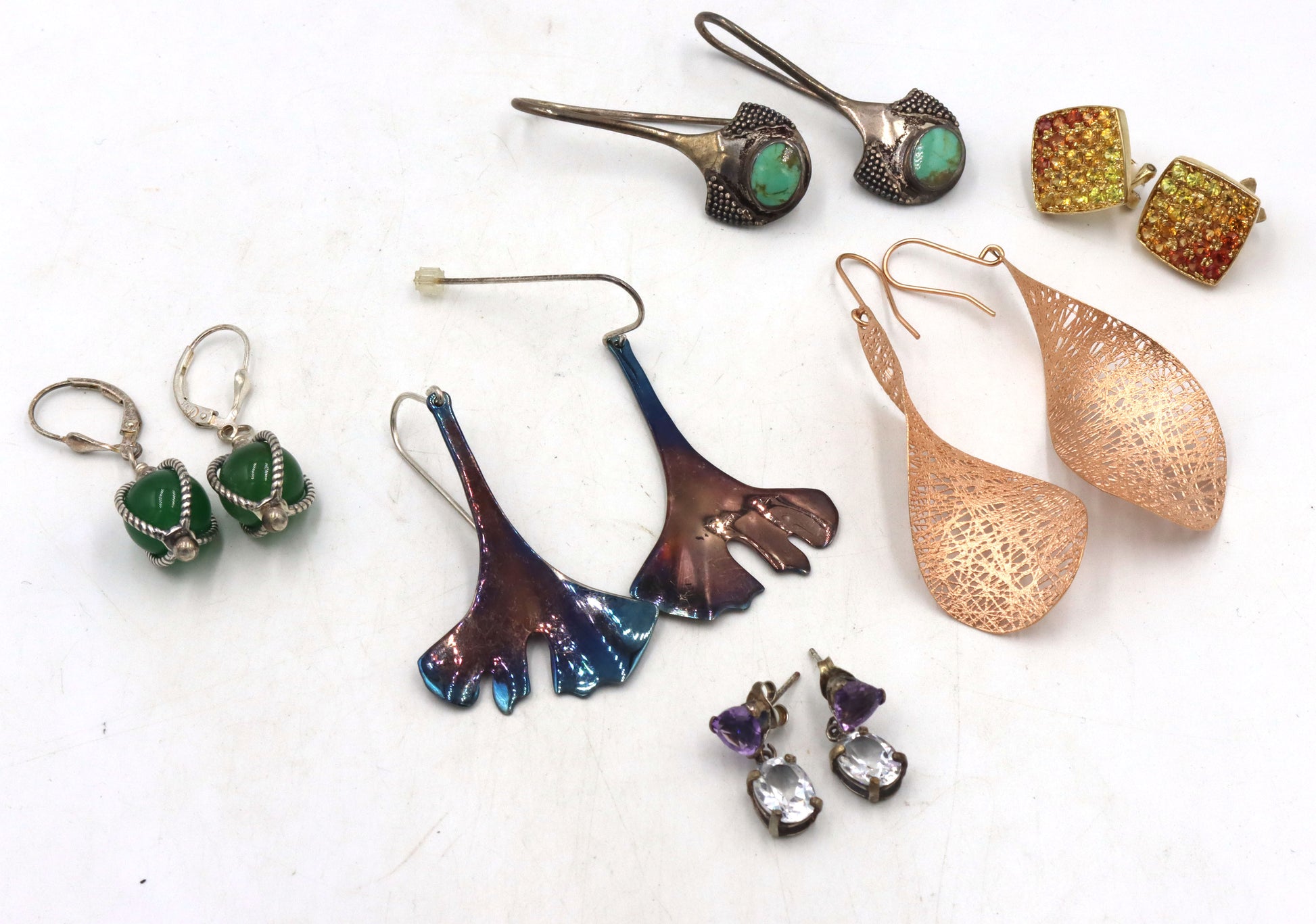 6 Pairs of 925 sterling silver earrings