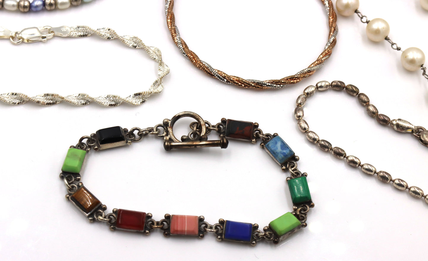 Group lot of Vintage 925 sterling silver bracelets