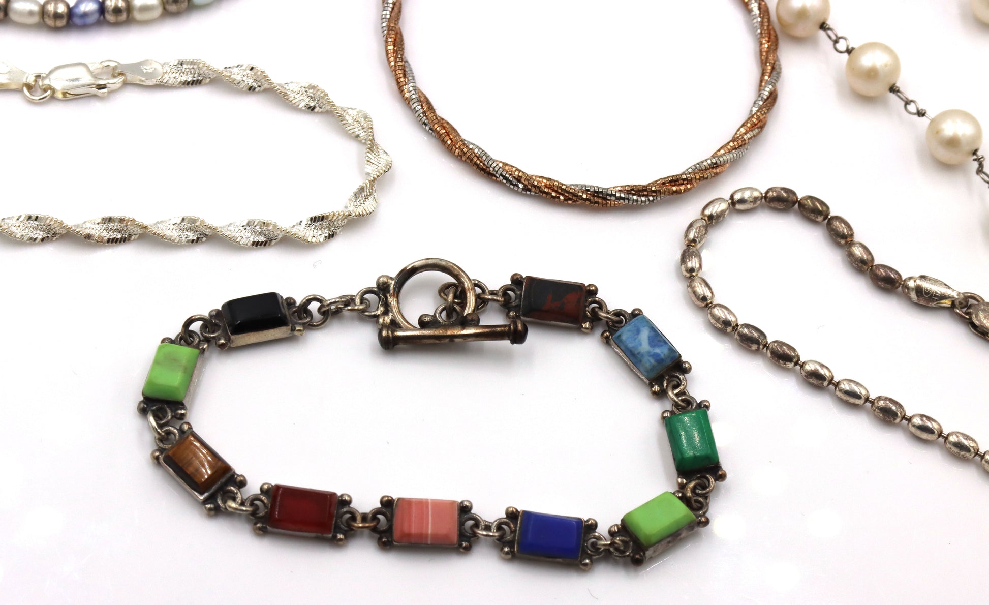 Group lot of Vintage 925 sterling silver bracelets