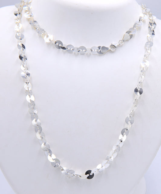 Italian Milor 925 sterling silver disc link chain necklace