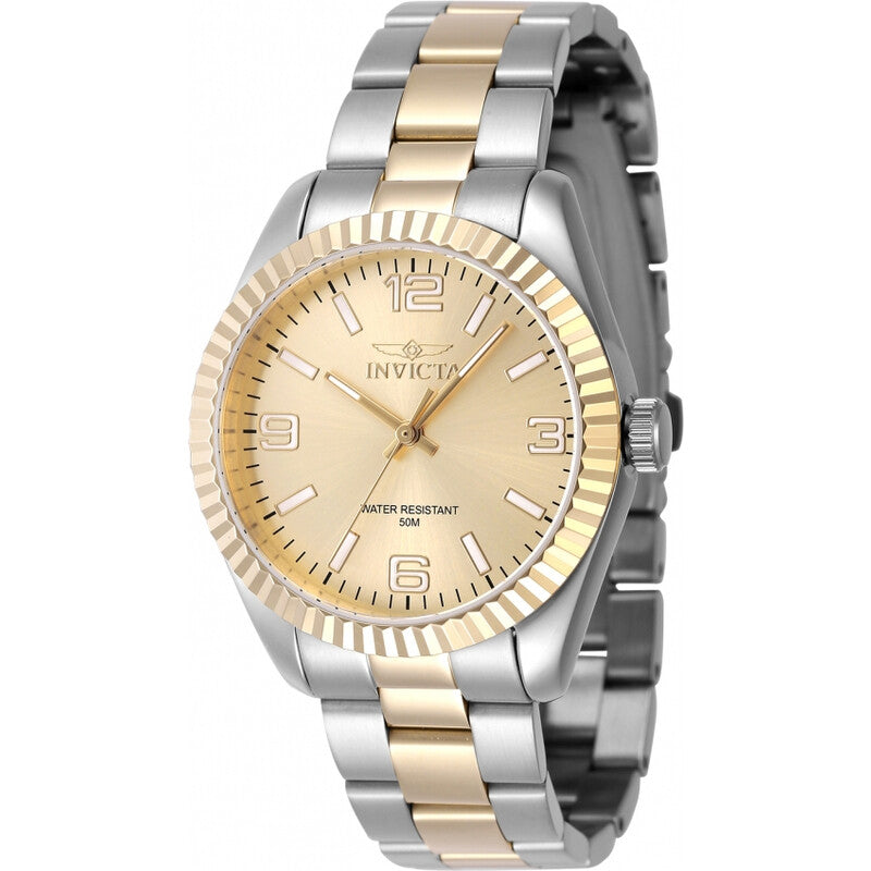 Invicta Specialty Womens Quartz Gold Dial Two Tone Stainless Steel Watch