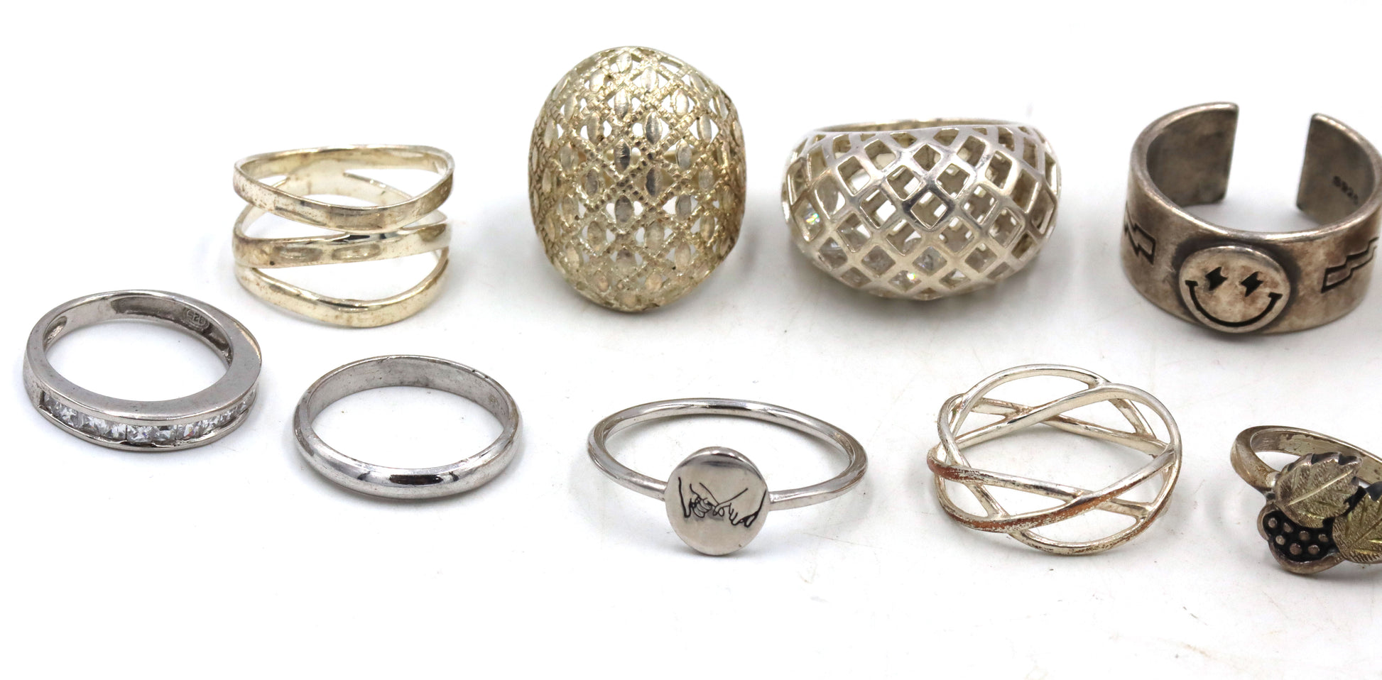 Group lot of Vintage 925 sterling silver rings