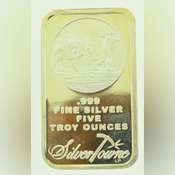 Silver Towne Prospector and Donkey 5 oz .999 Fine Silver Bar