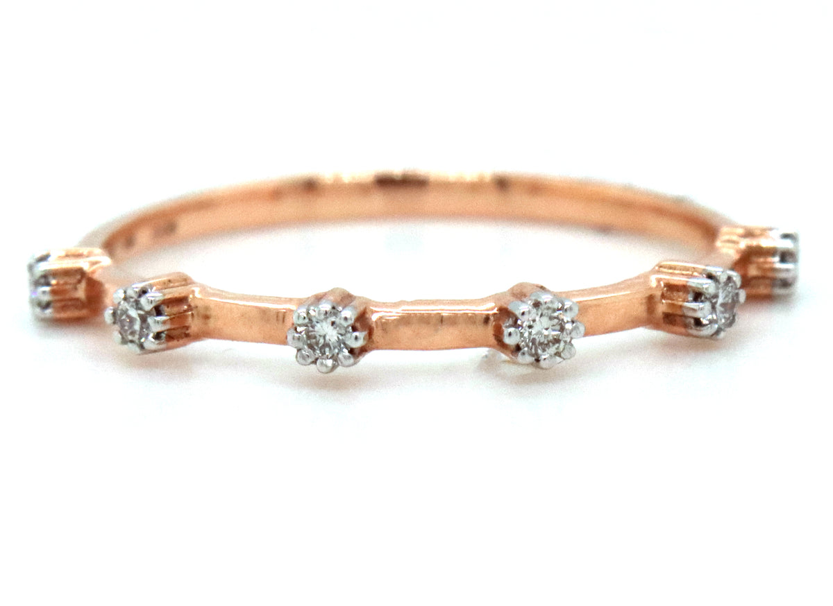 14kt Rose gold diamond fashion ring