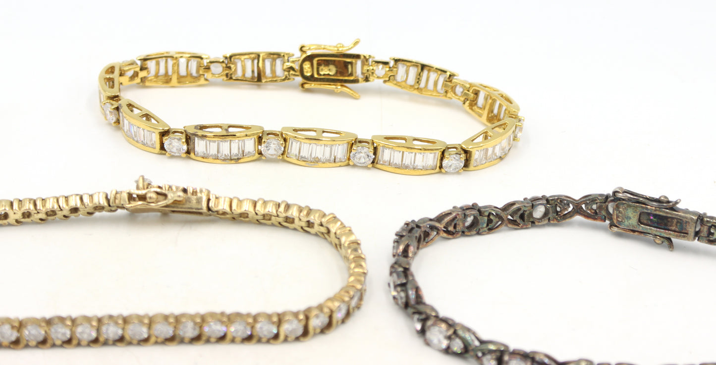 Group lot of 5 Vintage 925 sterling silver bracelets