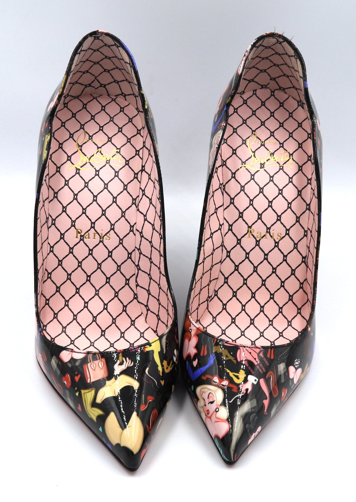 Christian Louboutin Hot chick black Fetish print leather Pumps