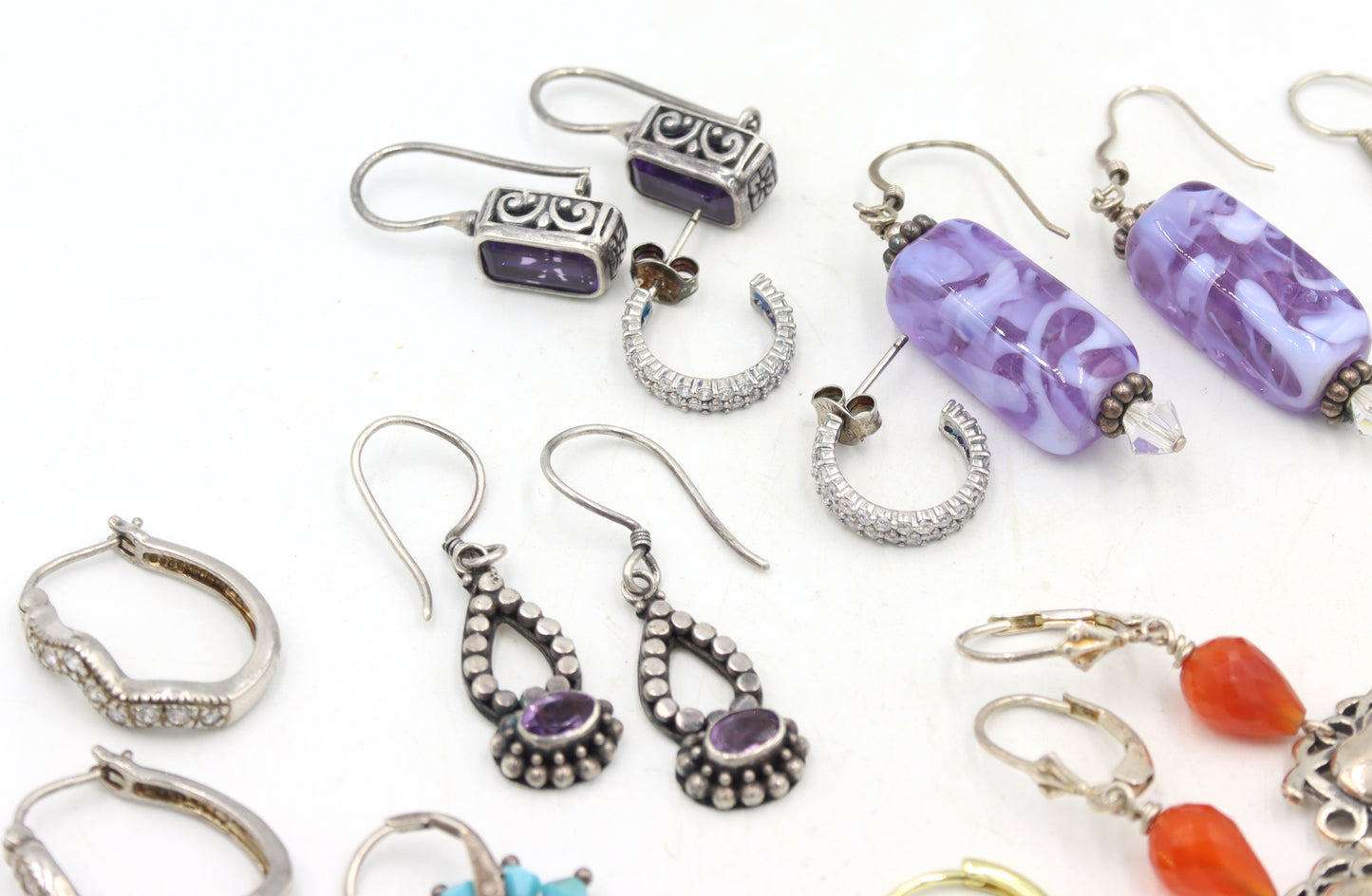 Group lot of Vintage 925 sterling silver earrings