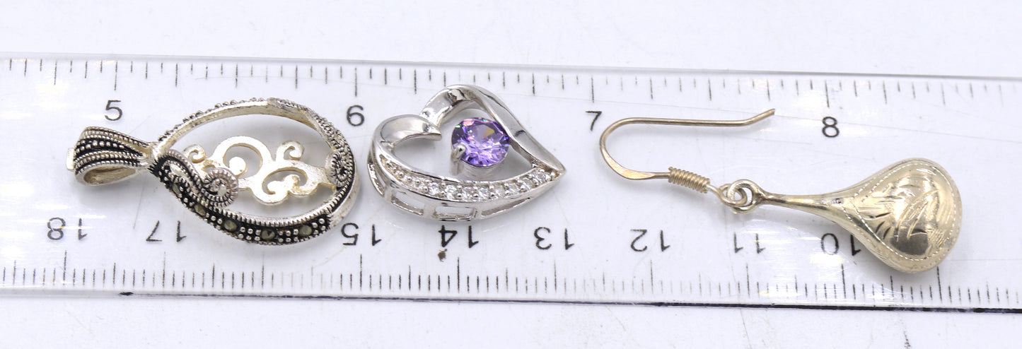 Group lot of vintage 925 sterling silver jewelry